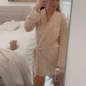 BCBGMAXAZRIA Velvet Robe Dress Aldmont Pink Color Size XS $300